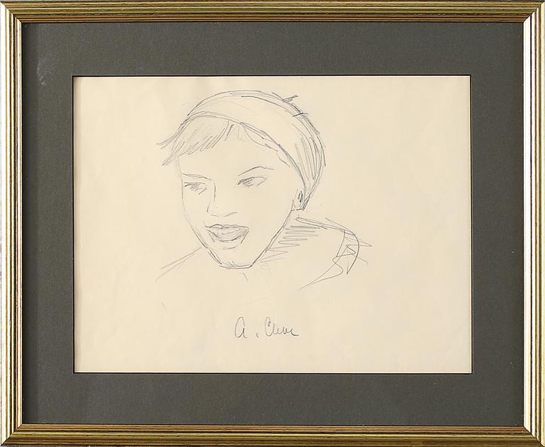 AGNES CLEVE, blyerts, signerad.