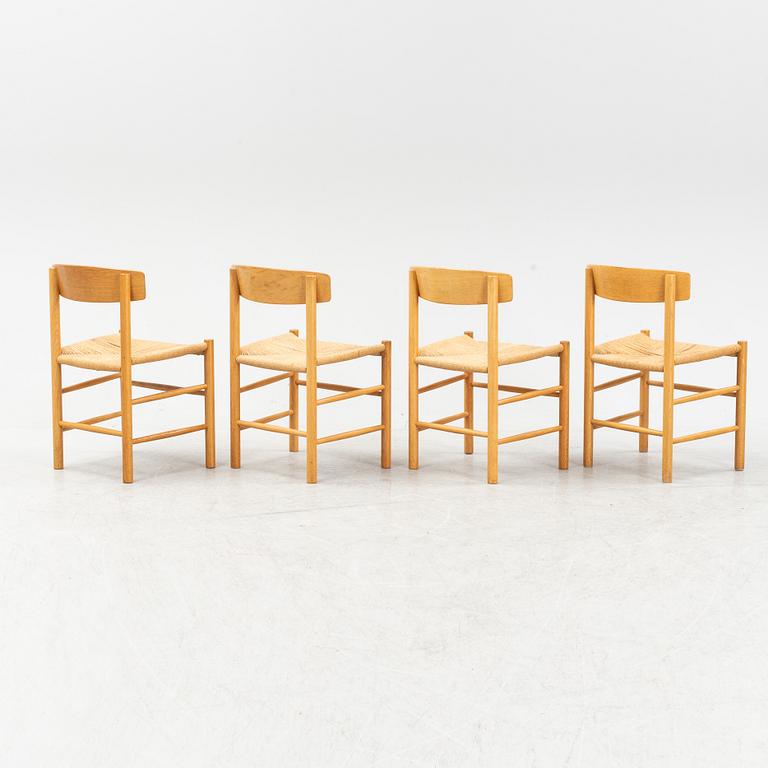 Børge Mogensen, a set of four model 'J39' oak chairs, FDB Møbler, Denmark.