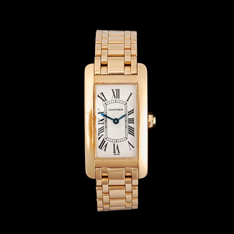 Cartier Tank Americaine. Gold. Quartz. 19 x 28 mm. 1990s.