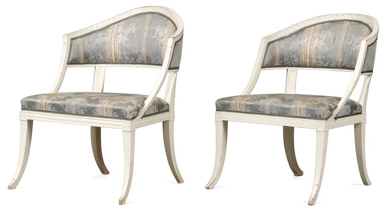 A pair of late Gustavian armchairs by E. Ståhl.