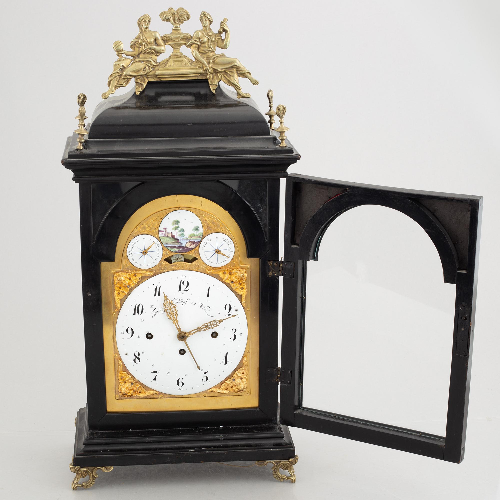An Austrian mantle clock. by Franz Weiskopf, Vienna, from around the year 1800.
