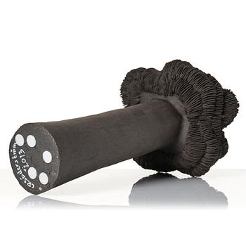 Carl Richard Söderström, a black stoneware sculpture 'Young Tree', his own workshop, Stockholm 2013.
