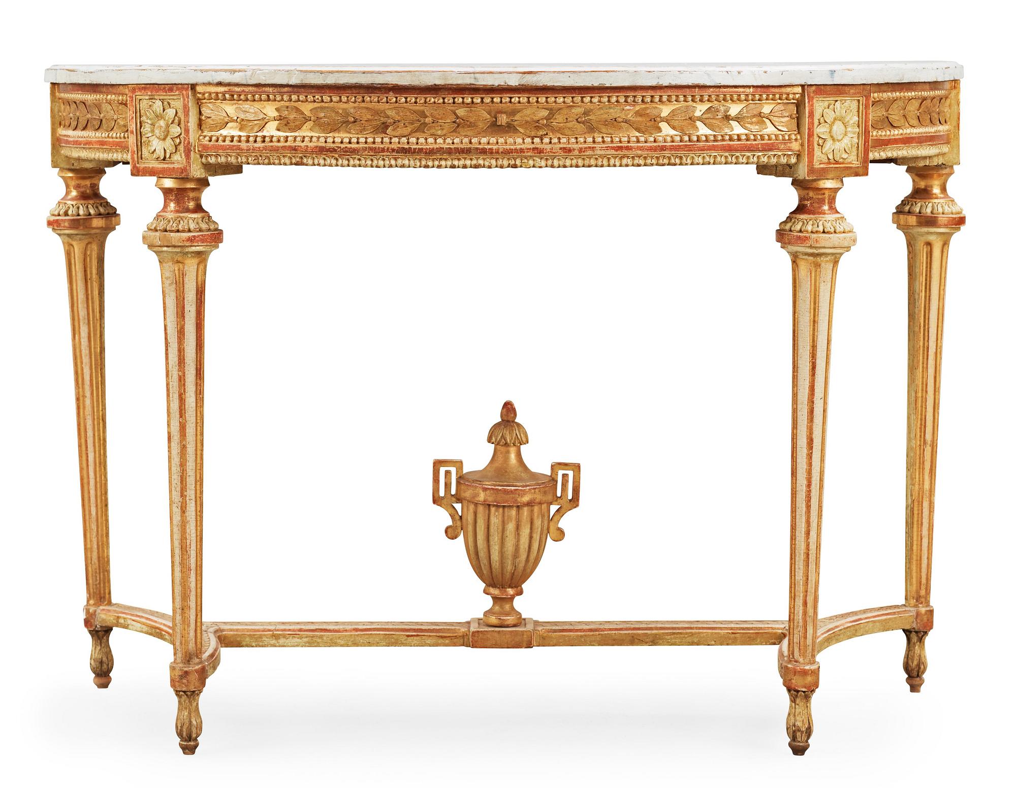 A Gustavian late 18th century console table.