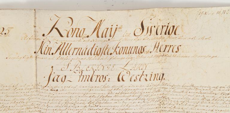 DOKUMENT, pergament, daterat 1808.