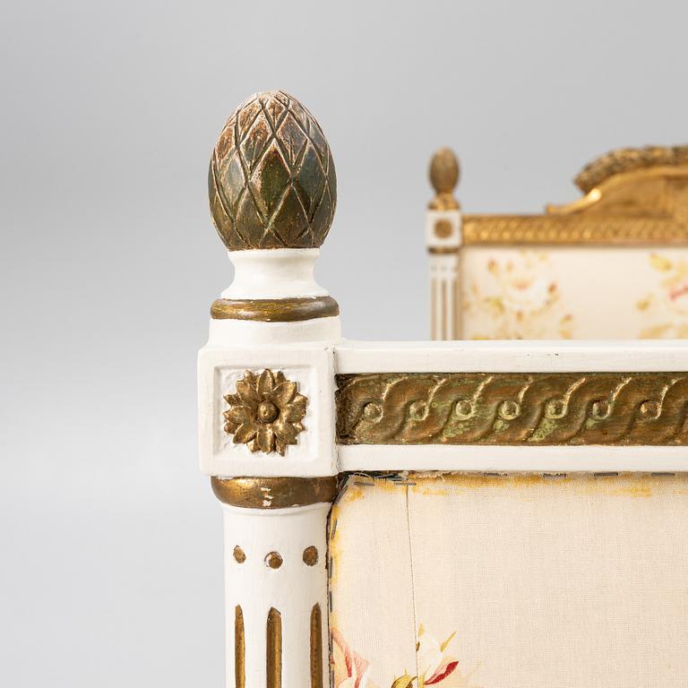 Säng, tillskriven Erik Öhrmark (mästare i Stockholm 1777-1813), Gustaviansk.