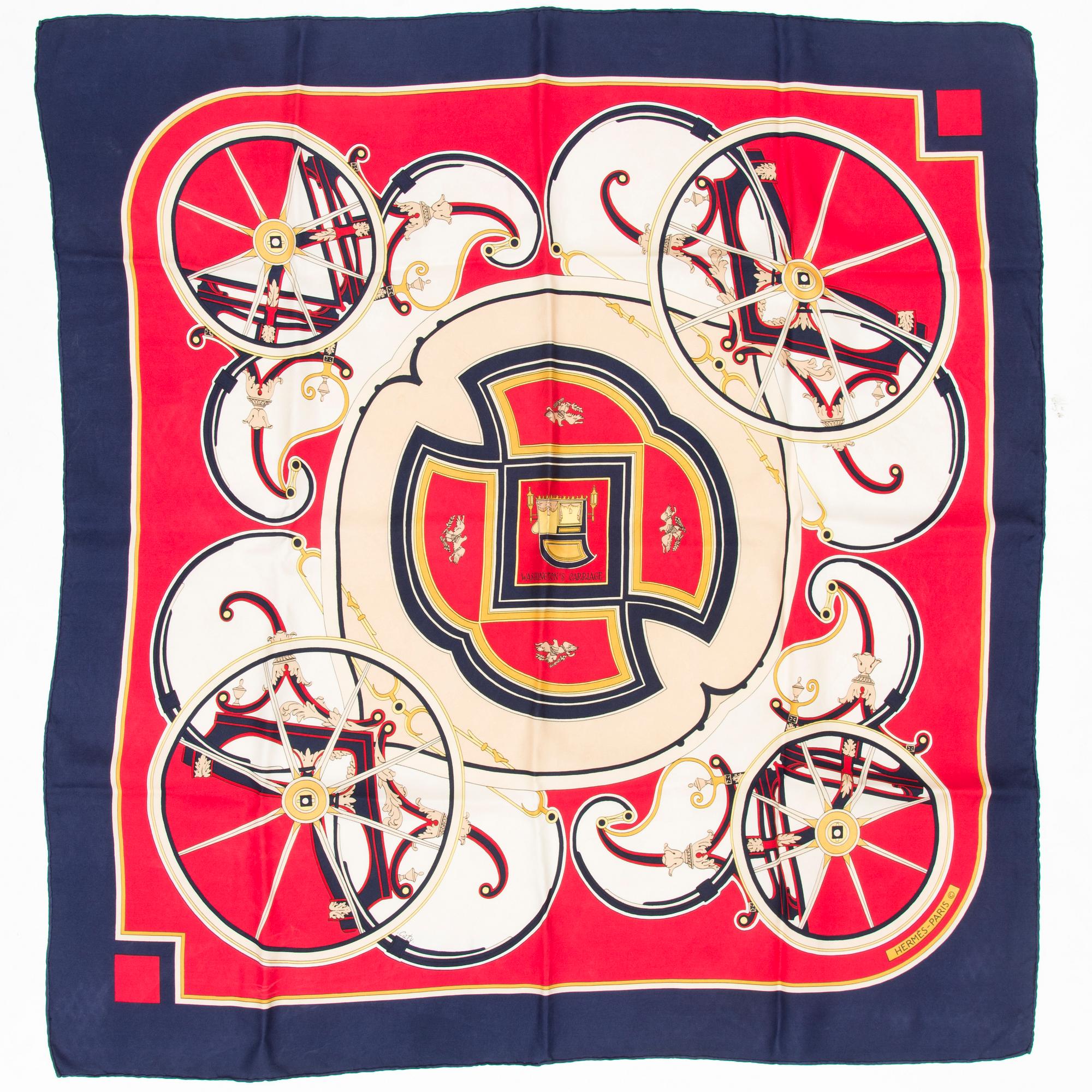 HERMÈS, "Washington's Carriage", SCARF.