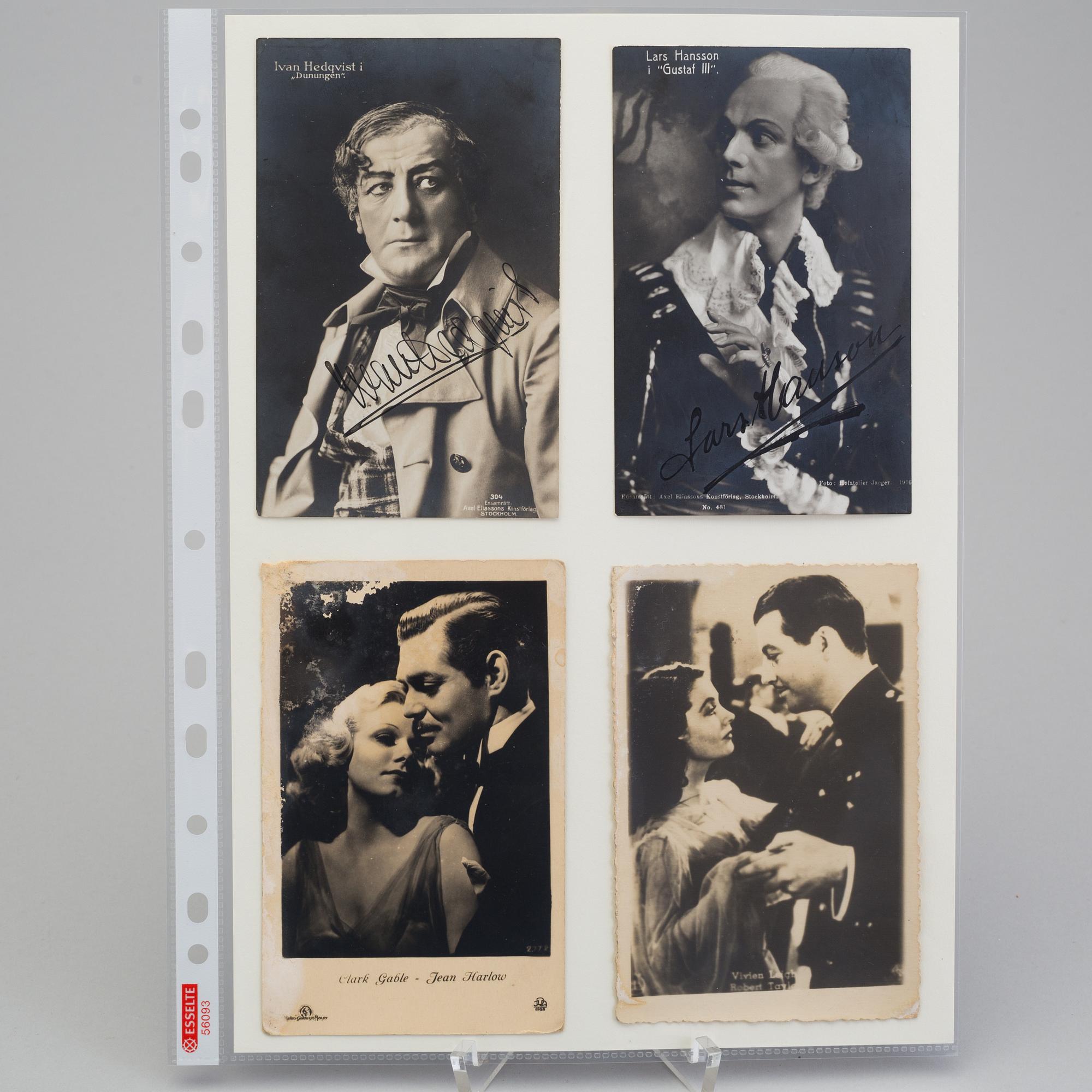 COLLECTION OF AUTOGRAPHS AND PHOTOS, including Swedish actors Bibbi Andersson, Povel Ramel and Sickan Carlsson.