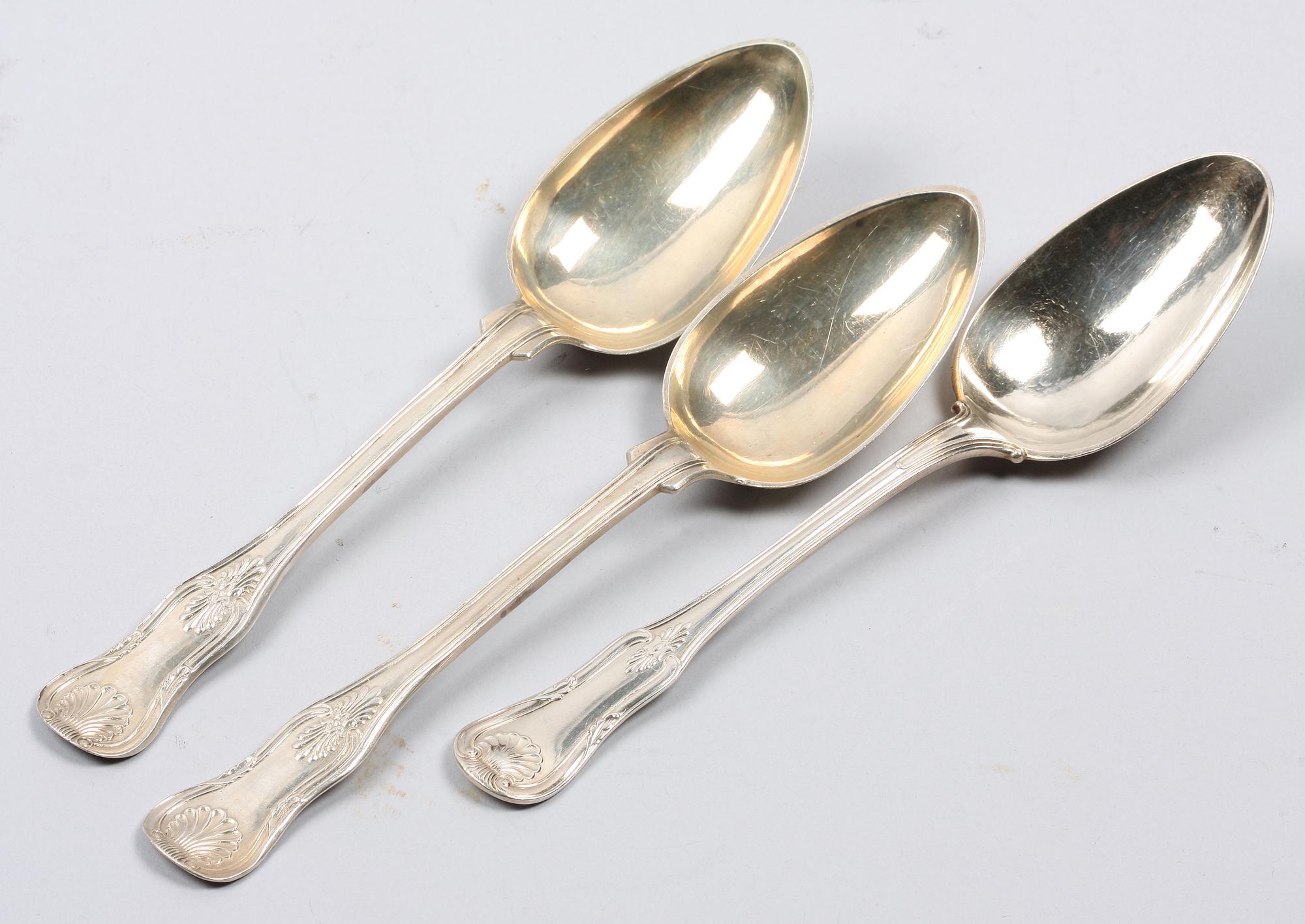 BESTICKSERVISDELAR, 10 delar, silver, flertal smeder bla Christopher Creutz, Stockholm, 1840-70-talet.