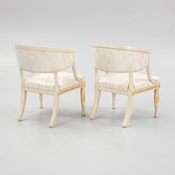 A pair of late Gustavian armchairs by E. Svensson (1755-1831).