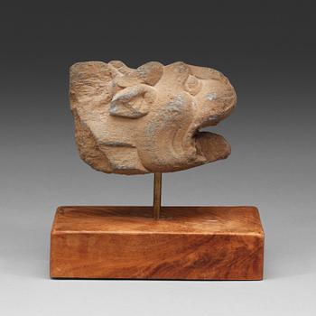 SKULPTURFRAGMENT, sten. Gandhara, 200/300-tal e. Kr.