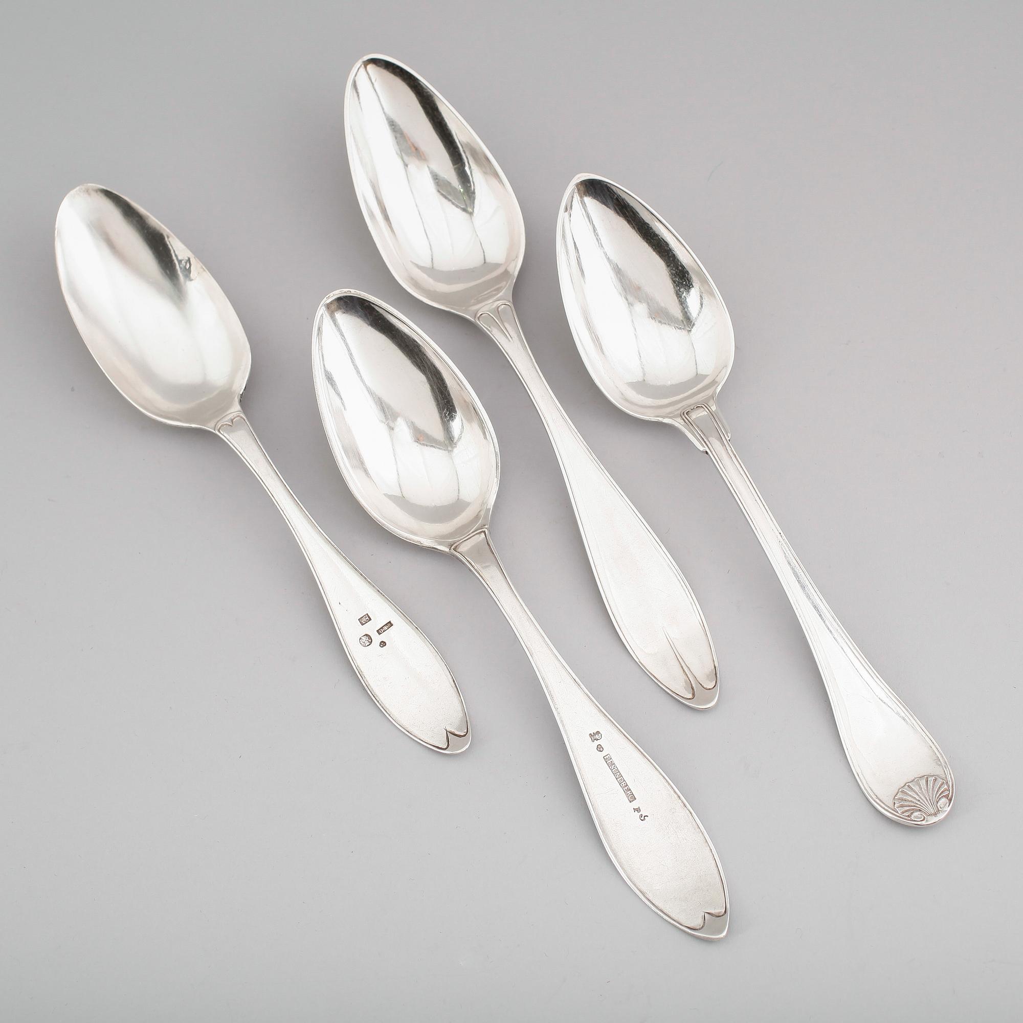 MATSKEDAR, 4 st, silver, svenska stämplar, 1800-tal. Vikt ca 264 gram.