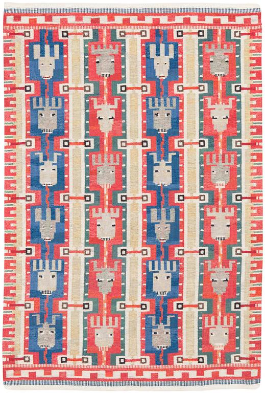 RUG. Flat weave. 239 x 160 cm. Sweden around mid 20th century.