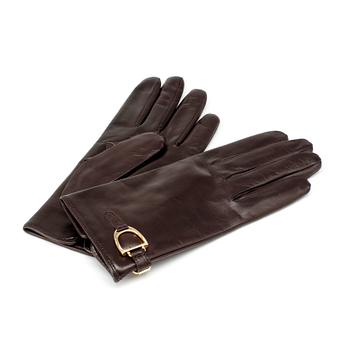 431. RALPH LAUREN, a pair of darkbrown lambskin gloves, size 7 1/2.