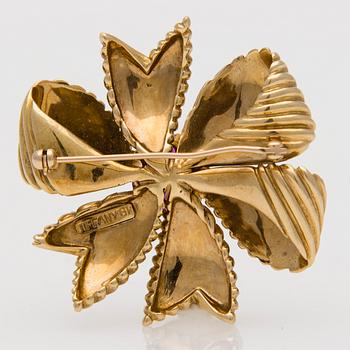 BROSCH, Tiffany & Co, 18K guld, rubiner.