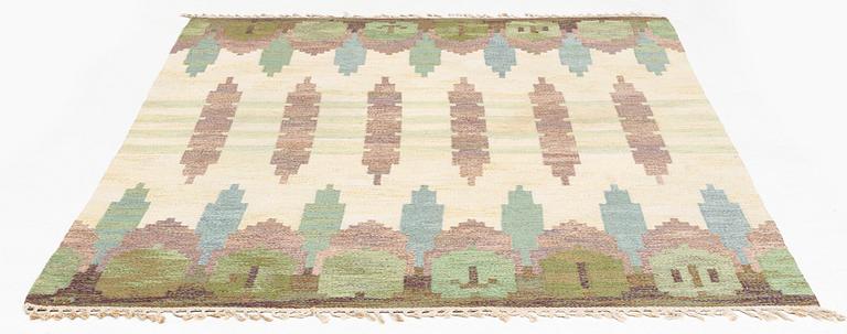 Judith Johansson, a carpet, "Hallandsåsen", flat weave, approximately 242 x 179 cm, signed JJ.