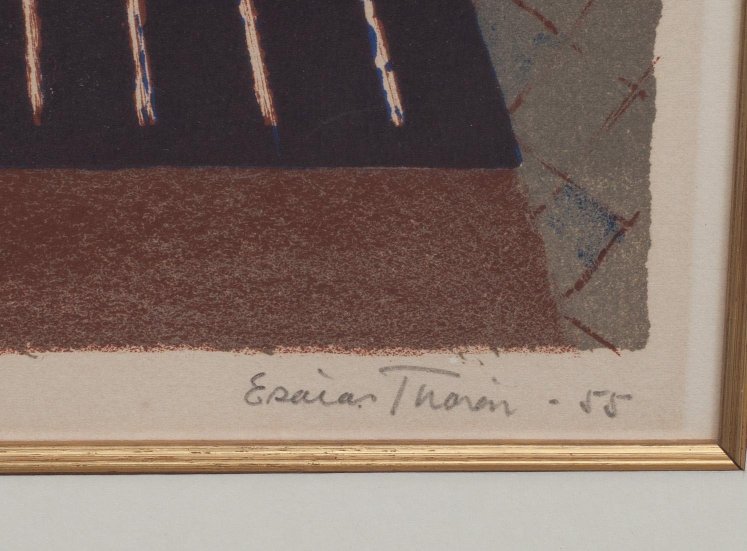 ESAIAS THORÉN, färglitografi, signerad, daterad -55 och numrerad 1/10.