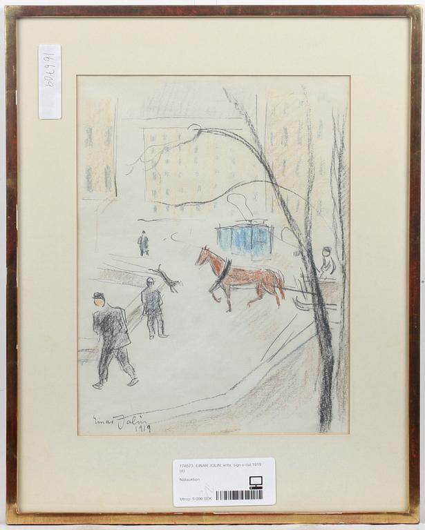 EINAR JOLIN, krita, sign o dat 1919.