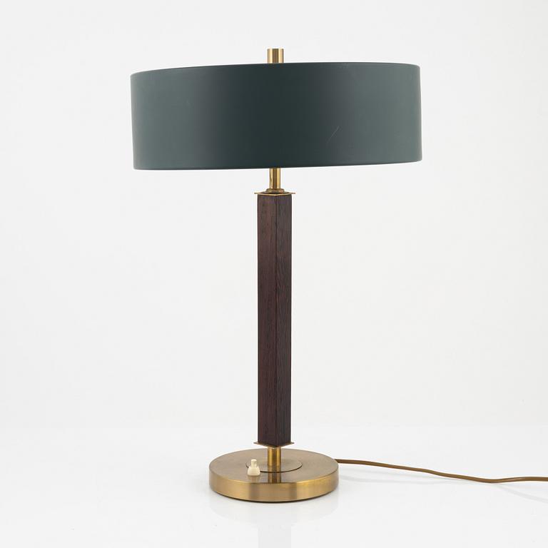 Einar Bäckström, a brass and rosewood table light, Malmö, mid 20th Century.