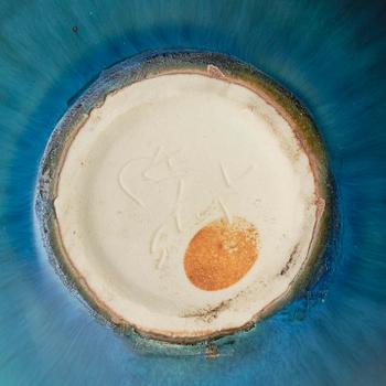 Stig Lindberg, a stoneware set of a teapot, a bowl and a goblet, Gustavsberg Studio 1969.