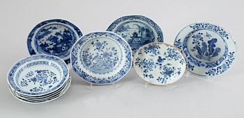 FAT, 10 st, porslin, Kina, 1700-tal.