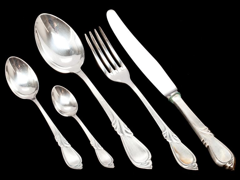 BESTICKSERVIS,25  delar, låghaltigt silver, Polen. Vikt ca 1125g.