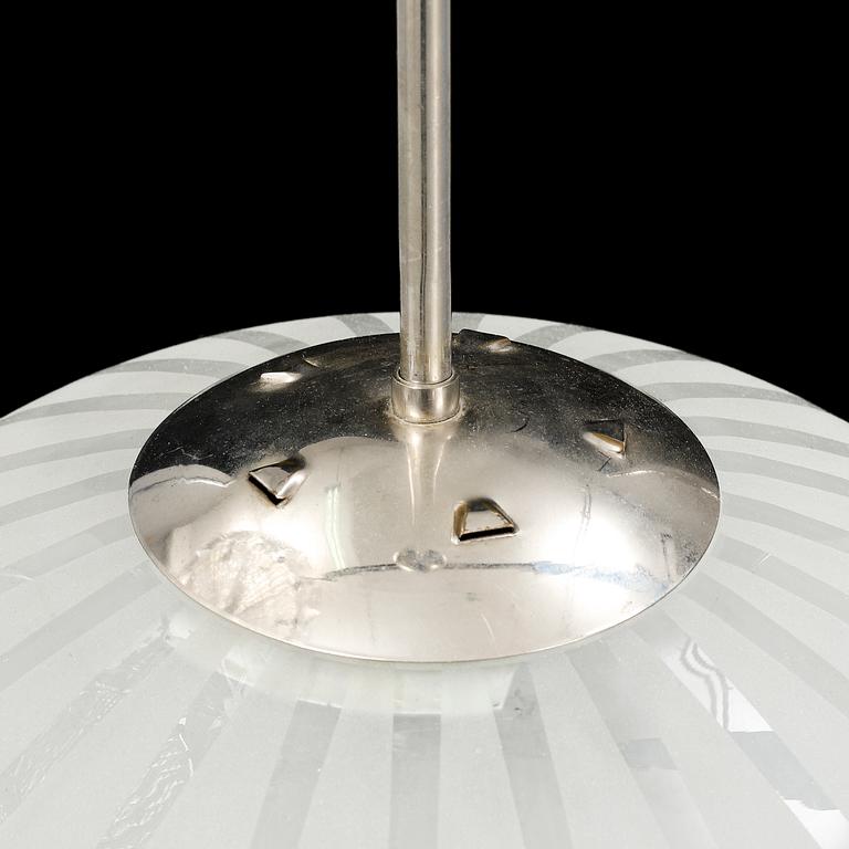 A Swedish Modern glass ceiling lamp, 1940's.
