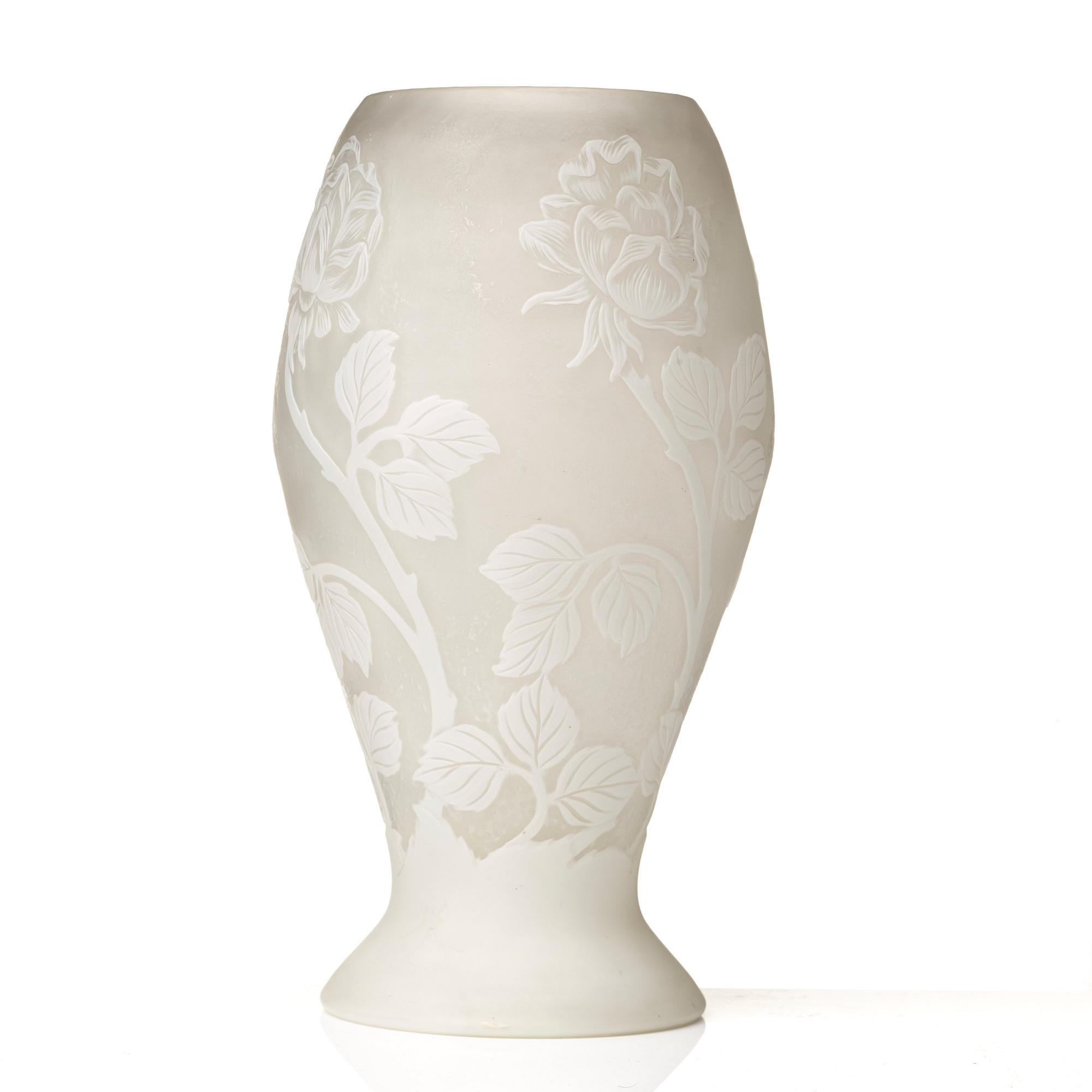 Axel Enoch Boman, a unique Art Nouveau cameo glass vase, Reijmyre 1913.