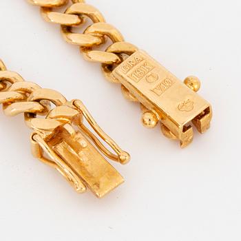 HALSLÄNK, manglad pansarlänk, 18K guld.