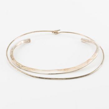 Lars Arby, two necklaces, sterling silver, Gothenburg 1976 and 1973.