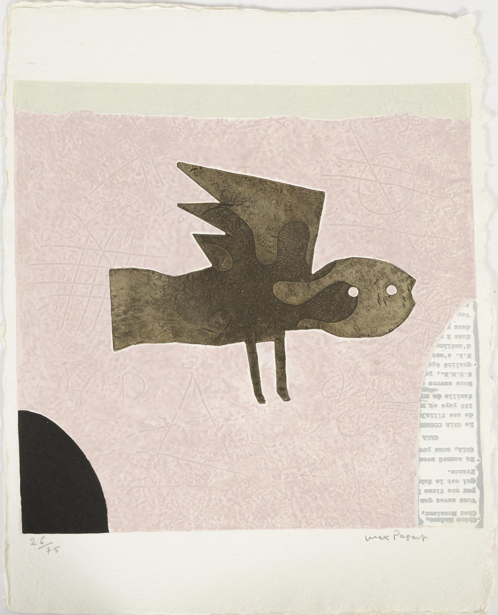 Max Papart, portfolio with 3 etchings in colour, signed 26/75.