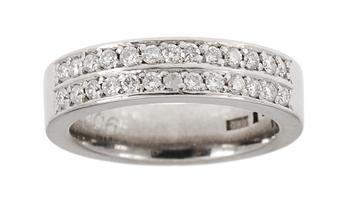 664. RING, set with brilliant cut diamonds, tot. app. 0.30 cts.