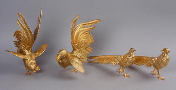 BORDSDEKORATIONER, 4 st. Förgylld metall, enl uppgift inköpta på Svenkt Tenn. 1900-tal.