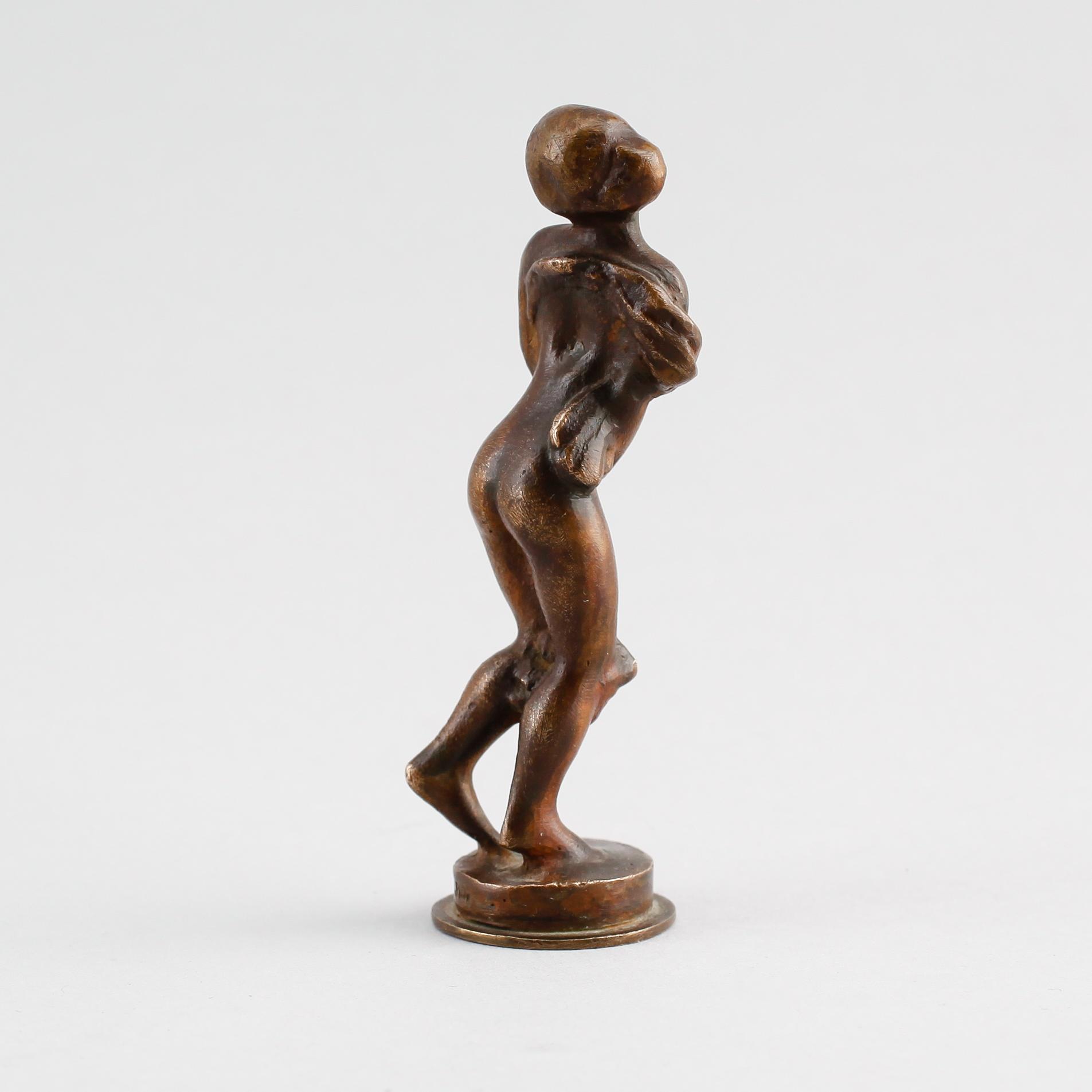 SIGILL/SKULPTUR, brons, gjutarstämpel Otte Meyer, 1900-talets första hälft.
