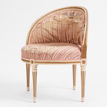 A Gustavian armchair, Stockholm, late 18th century.