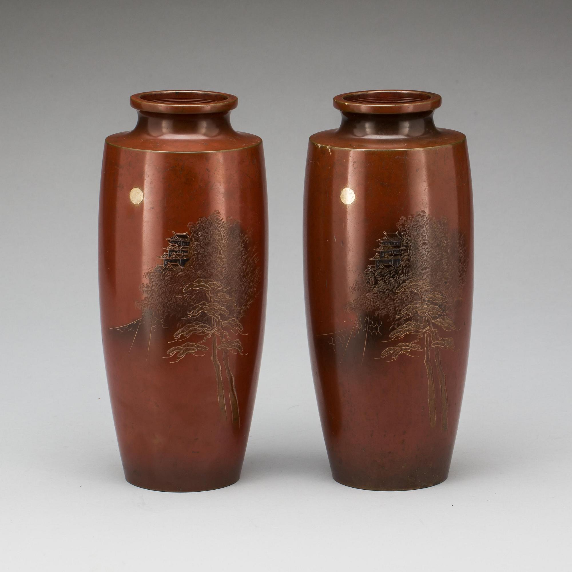 VASER, ett par, Meji (1868-1912), Japan.