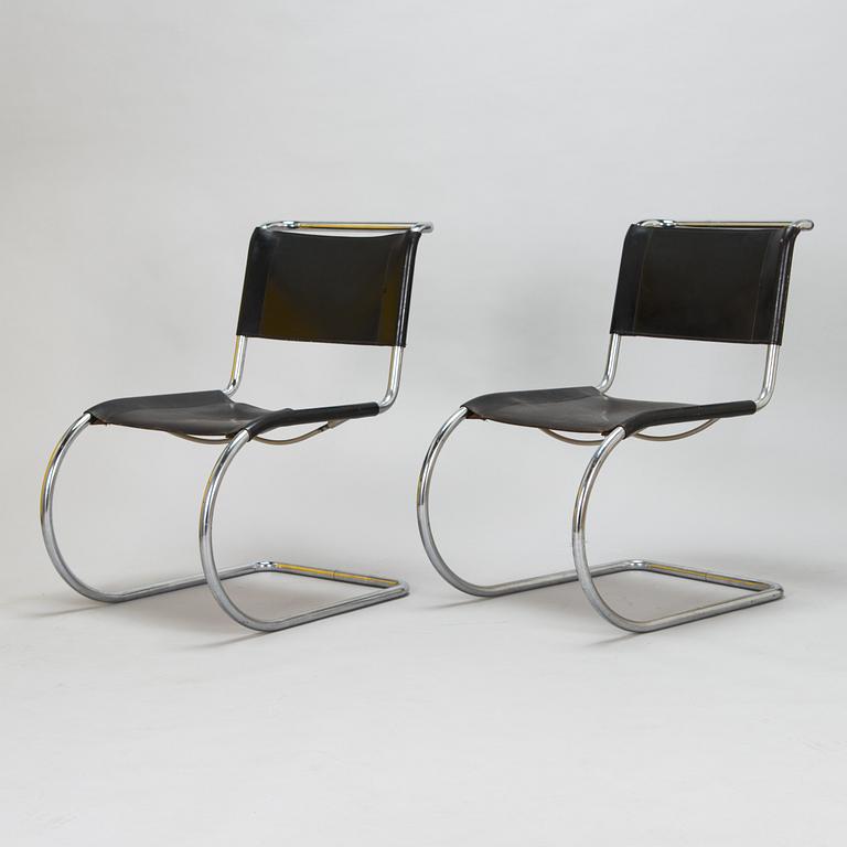 Ludwig Mies van der Rohe, a pair of "MR 10" chairs for Thonet, designed in 1927.