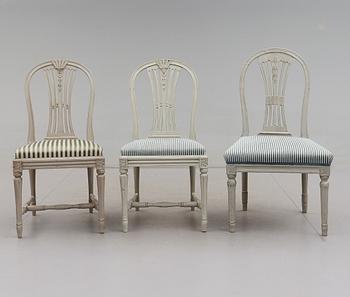 STOLAR, 3 st, gustaviansk resp. gustaviansk stil, 1700- och 1900-tal.