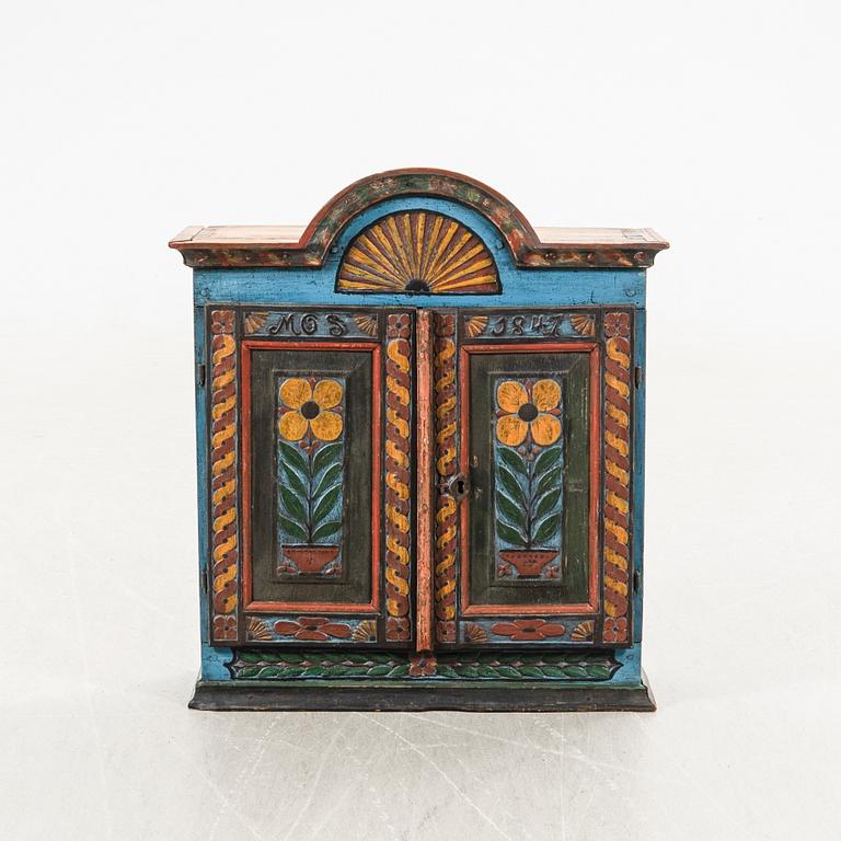 Wall-mounted cabinet dated 1847 Skåne.