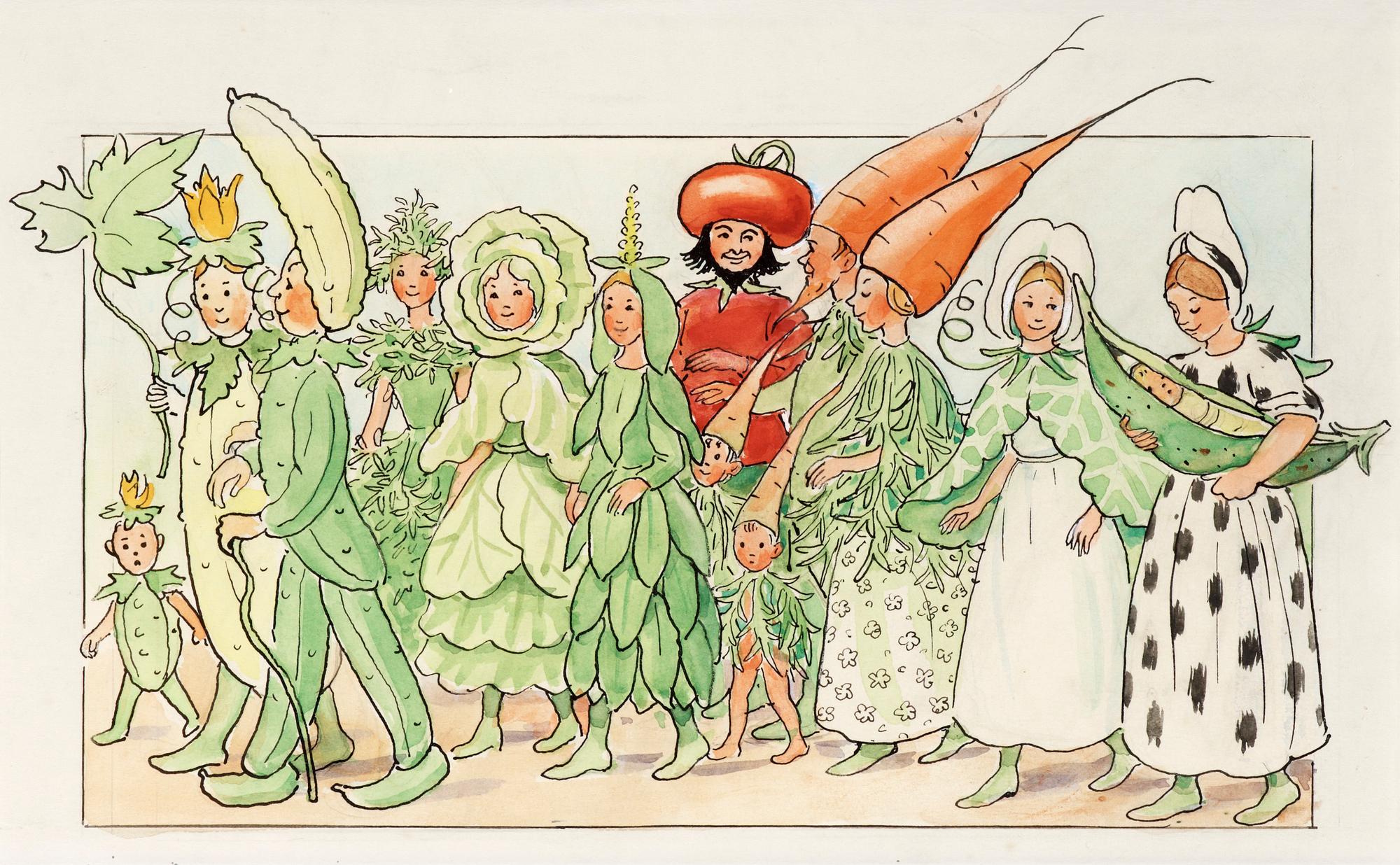 Elsa Beskow Ur Fest i potatislandet Bukowskis