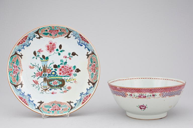 FAT samt SKÅL, kompaniporslin. Qing dynastin, Qianlong (1736-95).