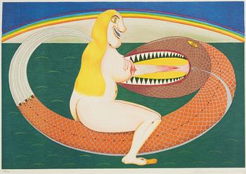 Friedrich Schröder-Sonnenstern, lithograph in colours, 1965, signed 96/300.