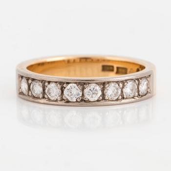 Eternity ring, 18K yellow and white gold with 8 diamonds.