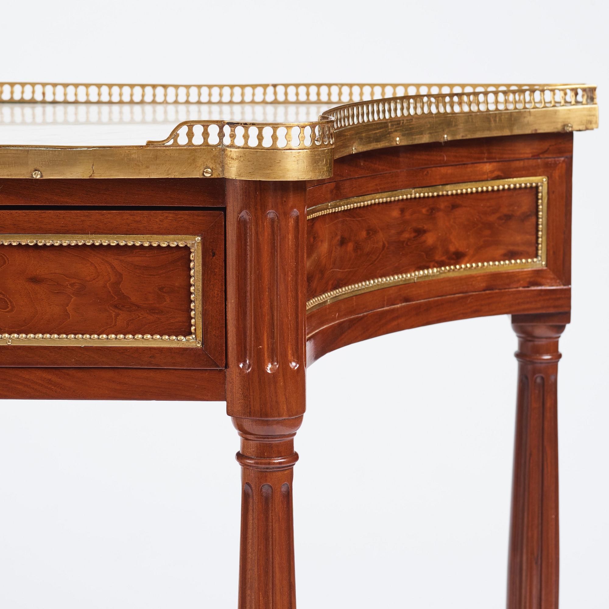 A Louis XVI console desserte by F. Schey (master in Paris 1777), late 18th century.