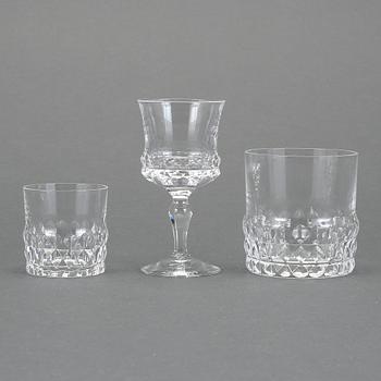 SERVISDELAR, glas, 22 delar, "Silvia", Ingeborg Lundin, Orrefors. 1900-talets andra hälft.