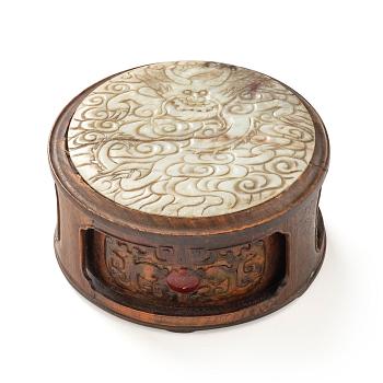 A well carved zitan and jade box, Qing dynasty, 18th century.