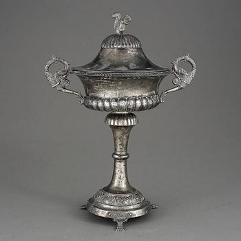 SOCKERSKÅL, silver, empire, Olof Pehr Hallberg, Kalmar, 1837. Vikt 750 gram.