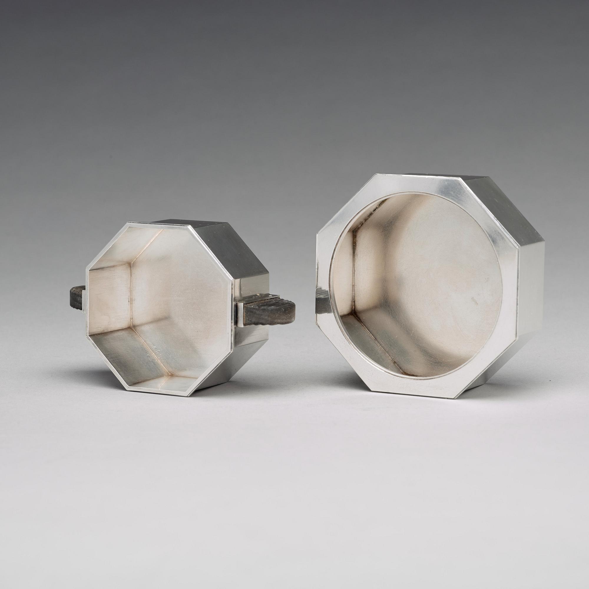 Wiwen Nilsson, a sterling sugarbowl and a bonbonnière, Lund Sweden 1950.