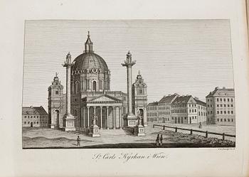 BÖCKER, 7 st, bla "Kosmorama eller målningar af...naturen konsten och menniskolifvet...", Stockholm 1835.