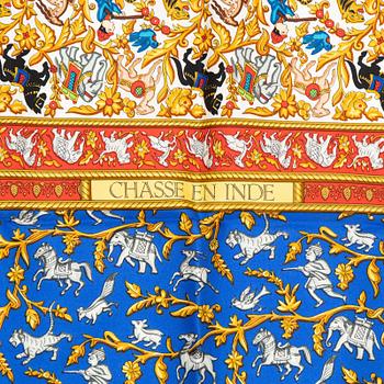 Hermès, a 'Chasse en Inde' silk scarf.