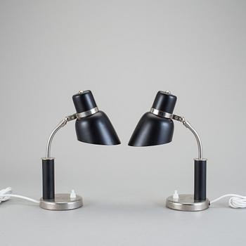 BORDSLAMPOR, ett par,  funkis, 1930-40-tal.
